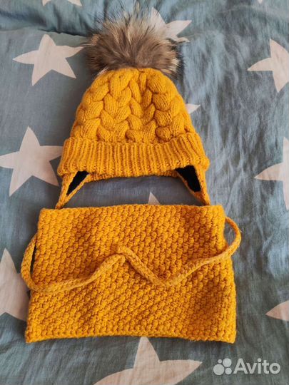 Шапка с шарфом