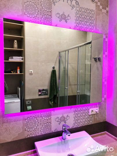 Парящее зеркало с LED подсветкой