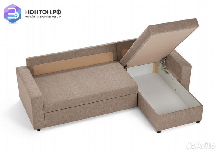 Диван угловой дельфин Торонто бежевый