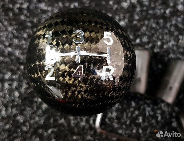 Ручка МКПП шар на ножке 10см 5мт (Карбон)