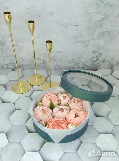 Зефирные цветы/букет из зефира/букет в коробке