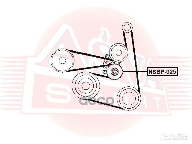 Ролик натяжной nsbp-025 asva