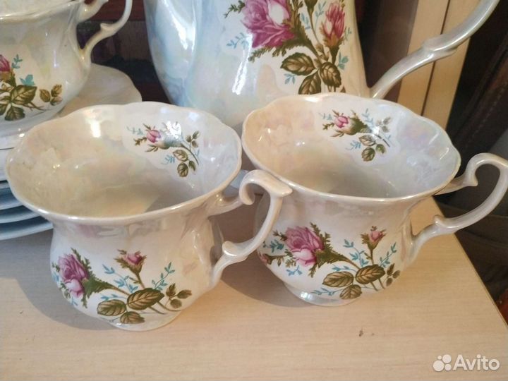 Сервиз чайный,Шиповник роза Польша перламутр