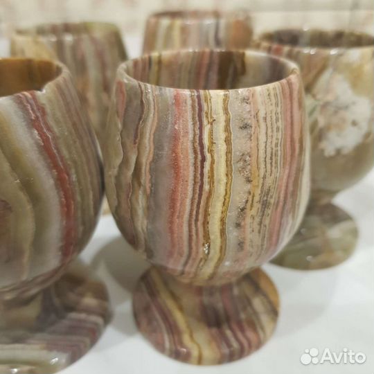 Рюмки стопки из природного камня оникса 6шт