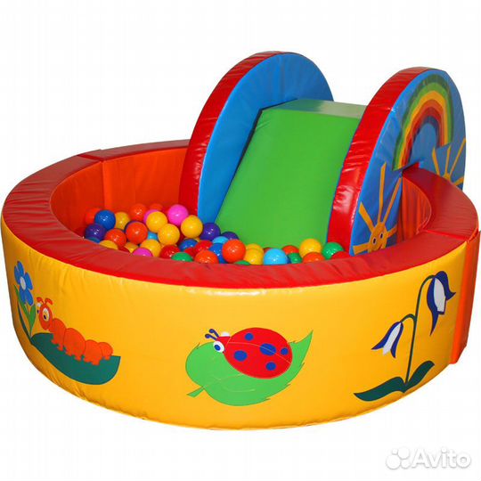 Круглый сухой бассейн с горкой д 120 см