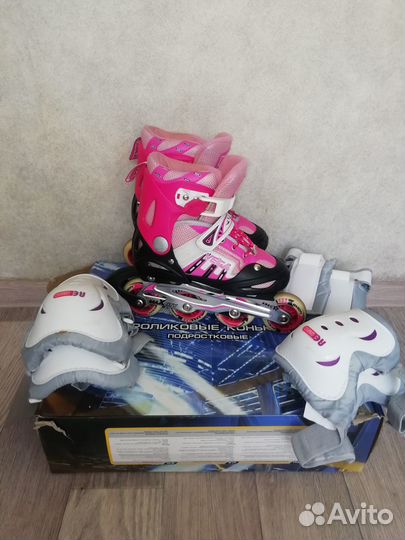 Роликовые коньки подростковые раздвижные 34-37