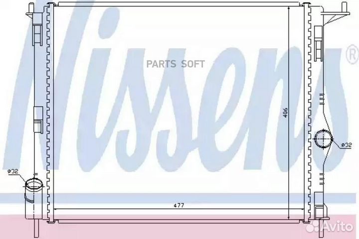 Радиатор охлаждения двс dacia logan (2005) 1.6