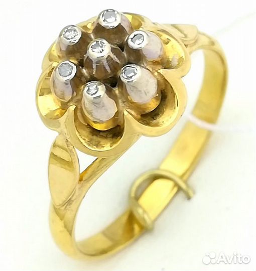Кольцо / размер 18,5 / 4,22г / Золото750 / бриллианты