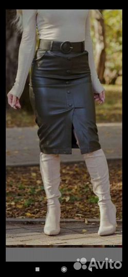 Юбка кожаная женская