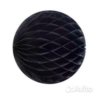 Шары из сотовой бумаги черный с золотом