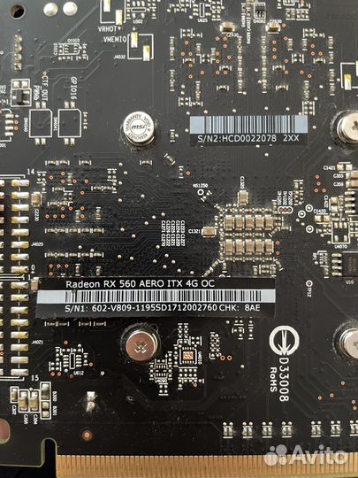 MSI AMD Radeon RX 560 aero ITX OC 4gb