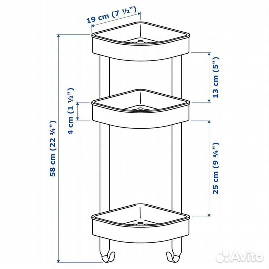 Угловая полка для ванной IKEA доставка по РФ