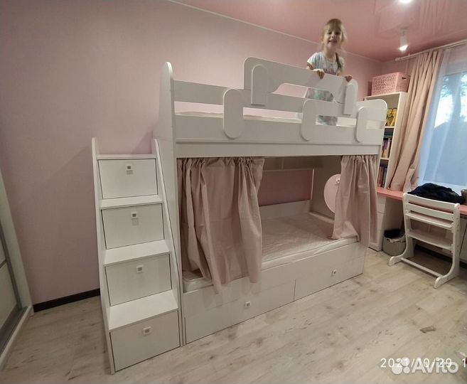 Двухъярусная кровать детская 80х180