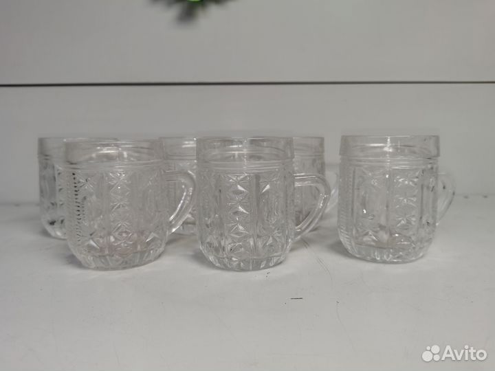 Хрусталь кружки 6шт 26