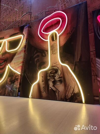 Картина с неоном 60-60см