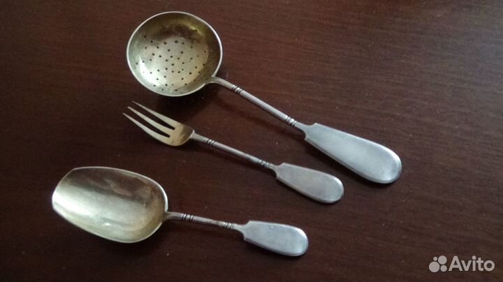 3 серебряных столовых предмета Россия. Антиквариат