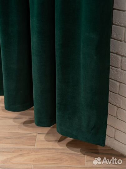 Комплект штор Велюр 2,0м+2,0м (Изумруд)