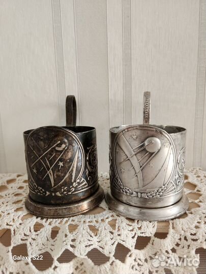Подстаканники СССР космос, кремль, мельхиор