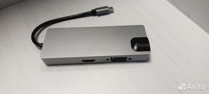 Хаб док-станция USB-C 8в1 4k hdmi USB 3.0 PD LAN