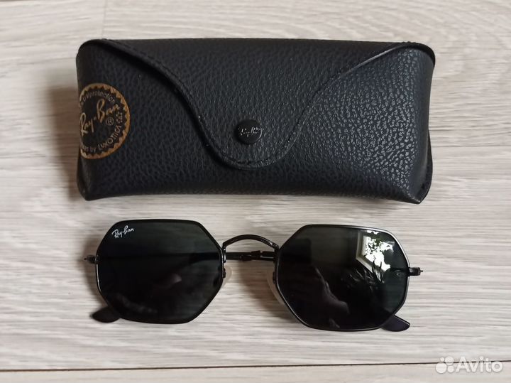 Очки Ray-Ban octagonal 3556 в чёрной оправе