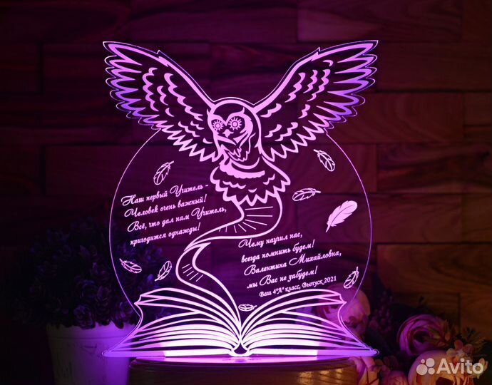 Подарок учителю, тренеру (светильник именной)