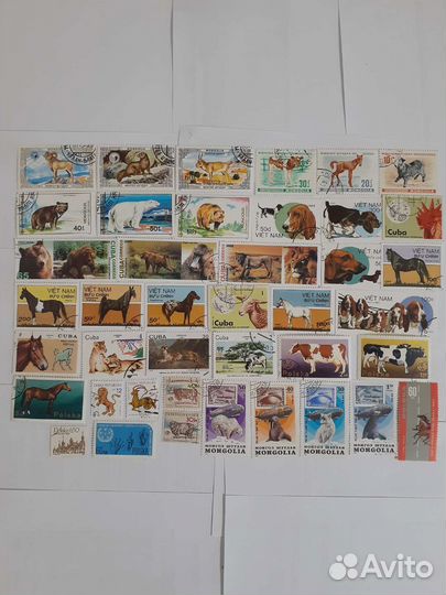 Марки иностранные животные