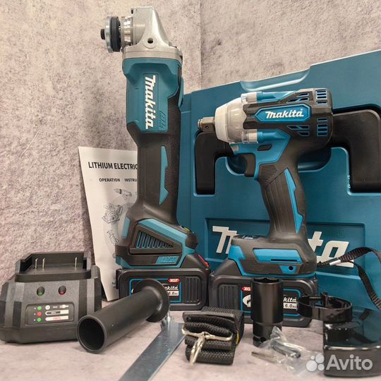 Болгарка ушм + Гайковерт 350нм Makita набор 2в1