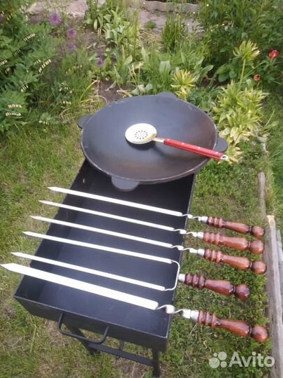 Шампура из нержавейки с деревянной ручкой