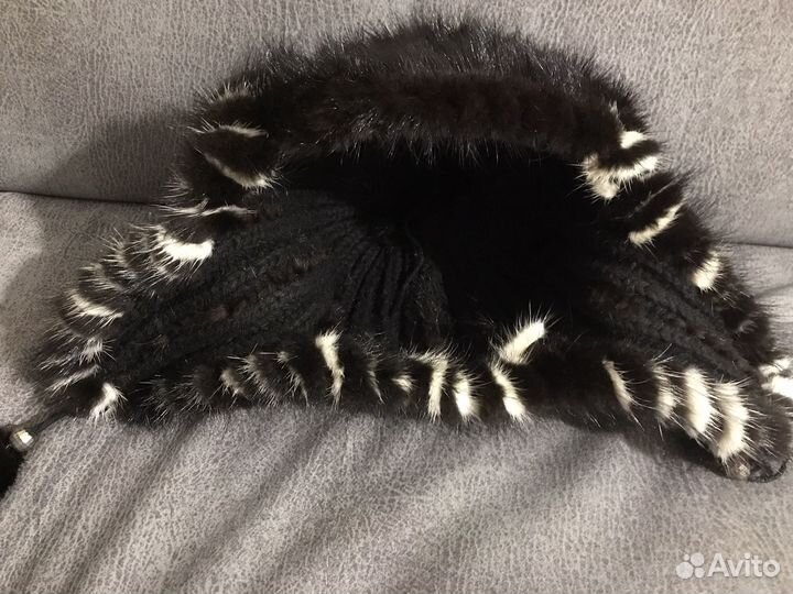 Норковая шапка вязаная