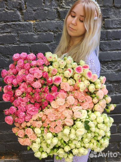 Цветы/букеты/розы /розы кустовые/круглосуточно