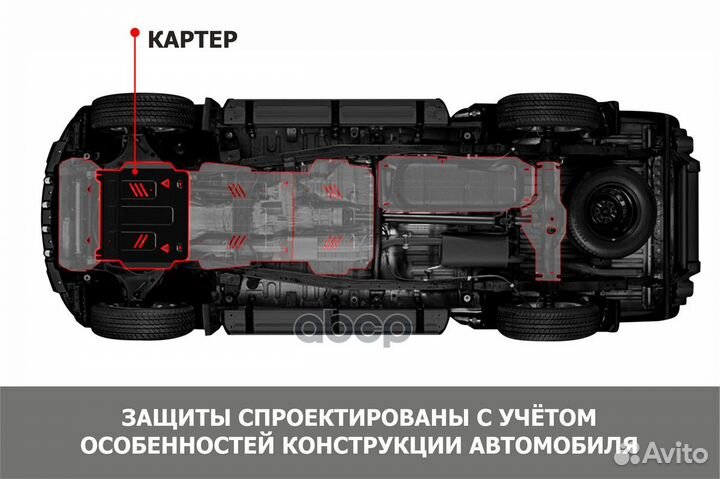 Защита картера mitsubishi pajero 06- (крепеж в