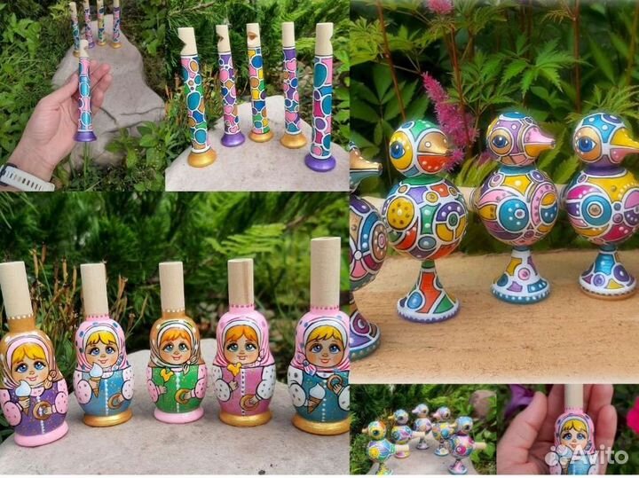 Свистулька деревянная,расписная