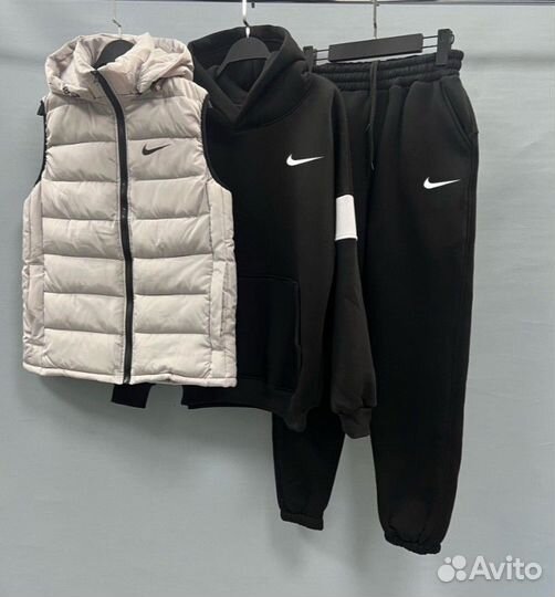 Мужской флисовый спортивный костюм Nike тройка