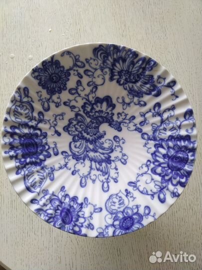 Ваза для фруктов гжель