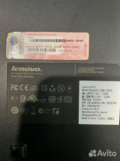 Ноутбук lenovo G570
