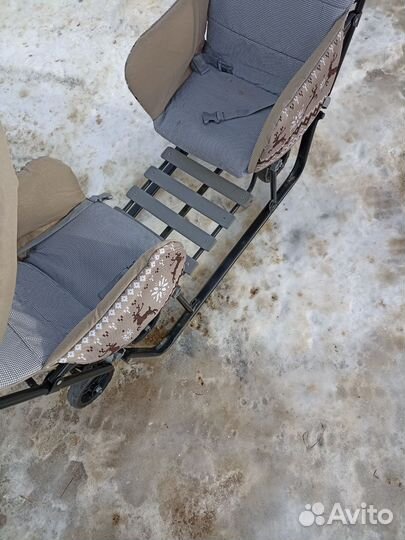 Детские санки на колесах для двойни