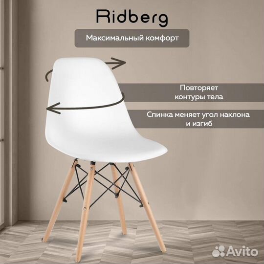 Комплект стульев ridberg DSW eames 4 шт. Новые