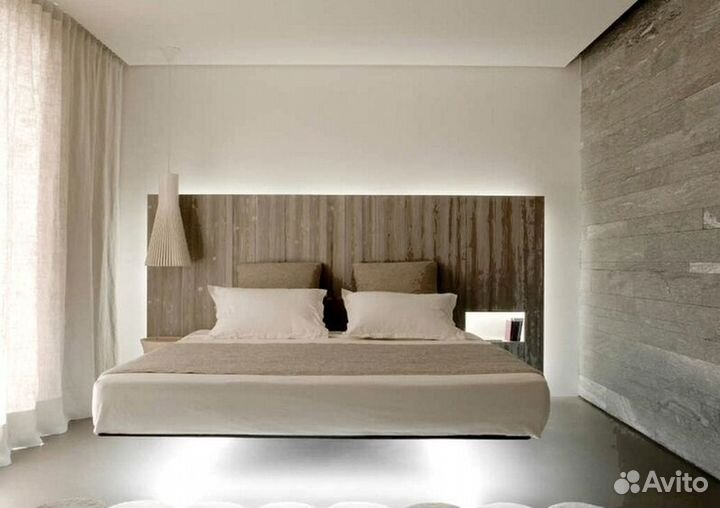 Парящая кровать с подсветкой