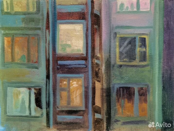 Картина маслом пейзаж окна