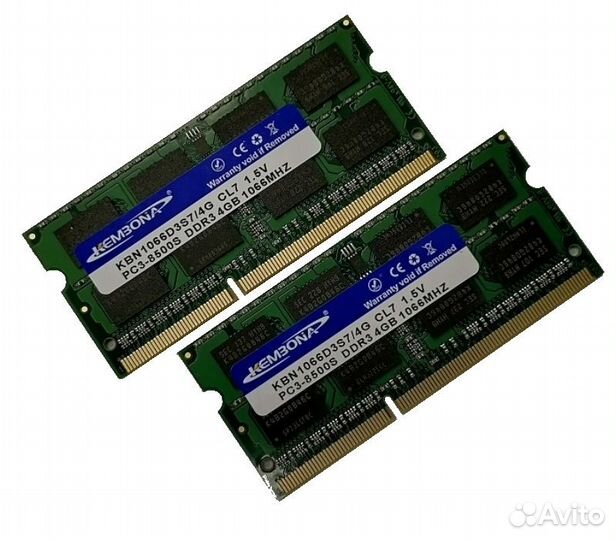 8Gb PC3-8500, DDR3-1066, KemBona KBN1066В3S7/4G