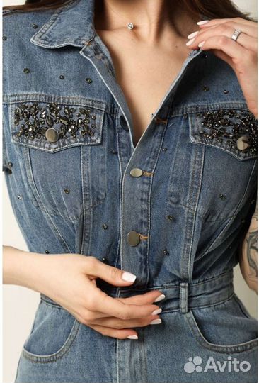 Джинсовое платье женское, 44 размер, новое