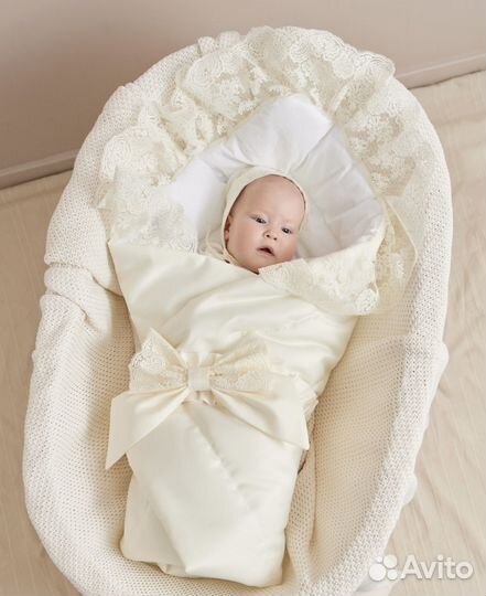 Конверт на выписку luxury baby + чепчик