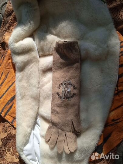 Фирменные перчатки из кашемира б/у