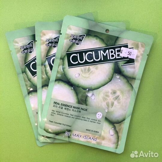 Тканевая маска для лица с огурцом May Island Корея