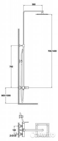 Душевая стойка belbagno arlie ARL-docm-CRM