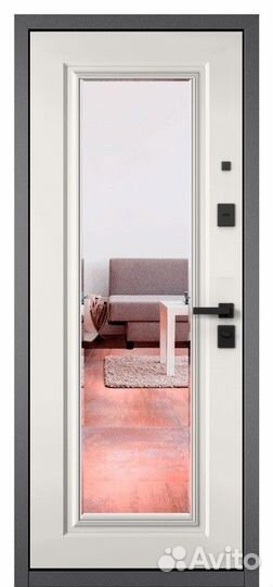 Дверь входная железная с зеркалом