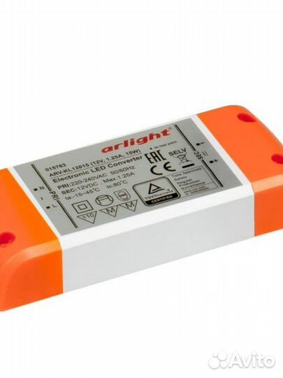 Блок питания 12V, ток 1,25А, 15Вт