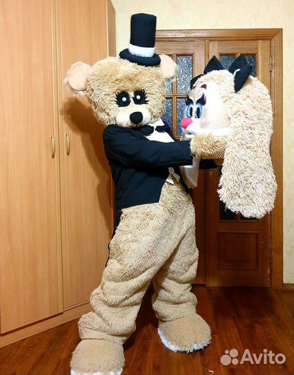 Ростовая кукла Зайка и Мишка Тедди