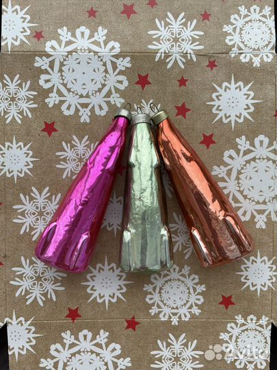 Ёлочные стеклянные игрушки СССР ракеты