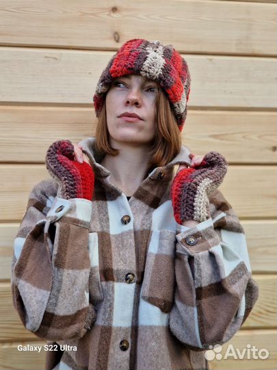 Шапка женская вязаная ручная работа